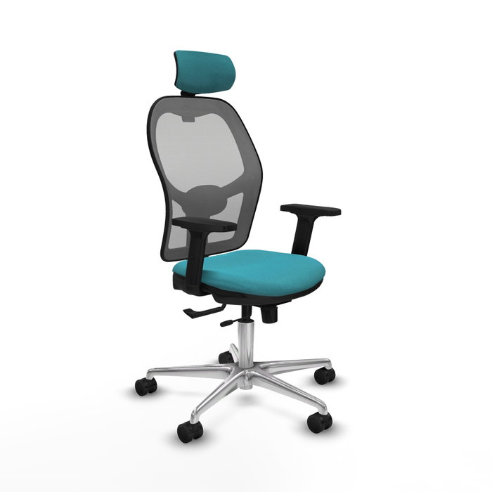 PIQUERAS Y CRESPO Silla de oficina Jorquera con mecanismo Sincro/Traslack, Turquesa y Gris PIQUERAS Y CRESPO Silla de oficina Jorquera con mecanismo Sincro/Traslack, Turquesa y Gris