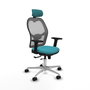 PIQUERAS Y CRESPO Silla de oficina Jorquera con mecanismo Sincro/Traslack, Turquesa y Gris
