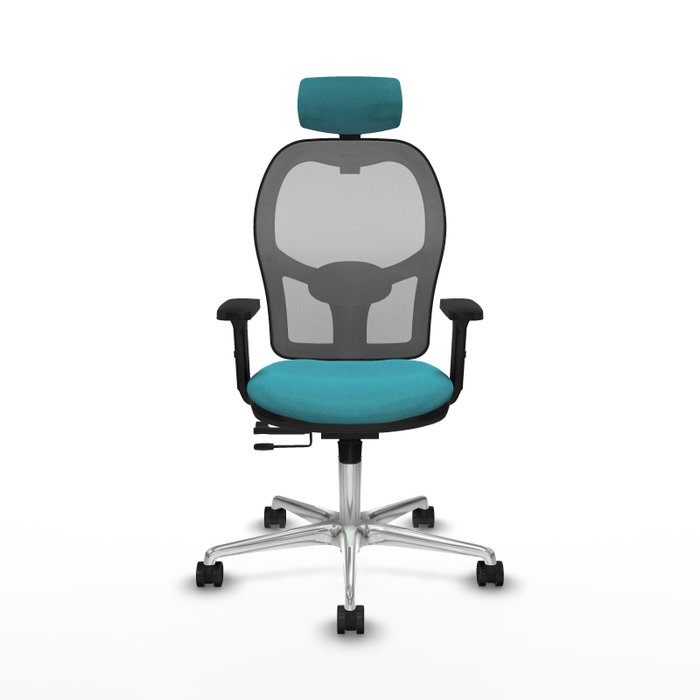 PIQUERAS Y CRESPO Silla de oficina Jorquera con mecanismo Sincro/Traslack, Turquesa y Gris PIQUERAS Y CRESPO Silla de oficina Jorquera con mecanismo Sincro/Traslack, Turquesa y Gris