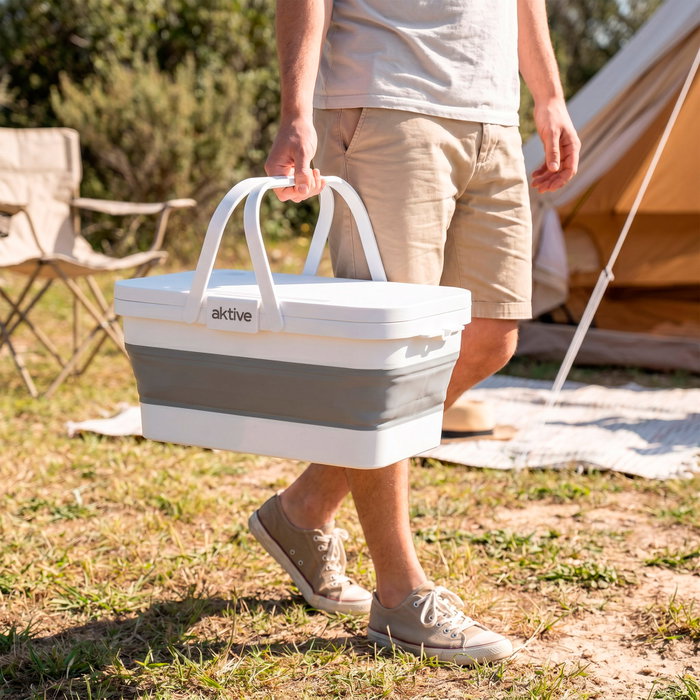 Aktive Cesta de Camping Plegable para Picnic 45x28x21cm