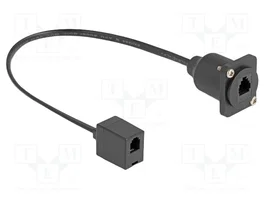 DeLOCK Cable RJ10 tipo-D hembra a hembra negro 30 cm