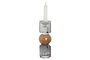 DKD Home Decor Set de 2 Portavelas de Cristal Gris 7x7x14 cm