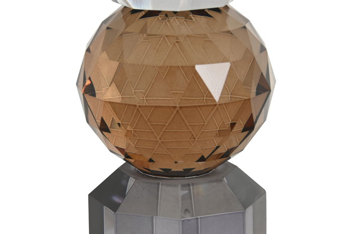 DKD Home Decor Set de 2 Portavelas de Cristal Gris 7x7x14 cm