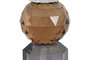 DKD Home Decor Set de 2 Portavelas de Cristal Gris 7x7x14 cm