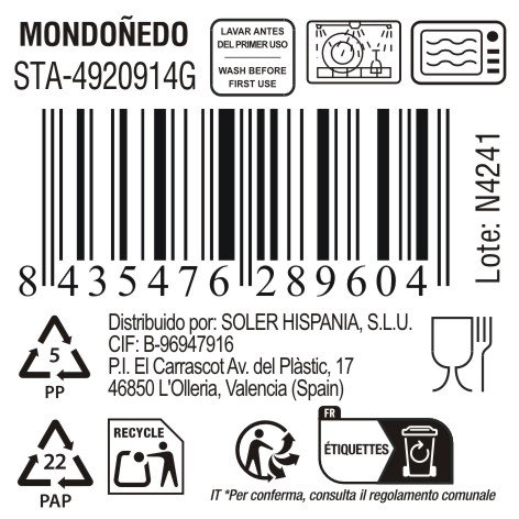 Inde Taza Jumbo Mondoñedo 450 ml Gris, Ø 11.7 x 7.7 cm, 318 g (6 Unidades)