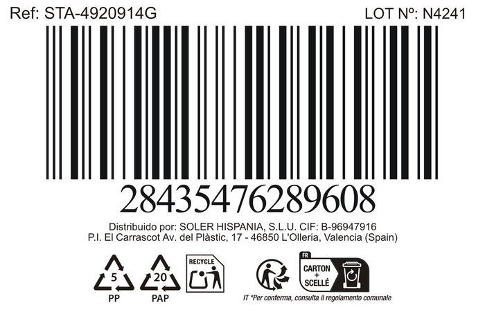 Inde Taza Jumbo Mondoñedo 450 ml Gris, Ø 11.7 x 7.7 cm, 318 g (6 Unidades)