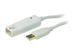 ATEN Cable Extensor USB 2.0 de 12 Metros, USB A Macho a Hembra, 480 Mbit/s, Blanco