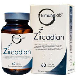 INMUNELAB Zircadian 60 Cap. Melatonina, GABA, Triptófano, Teanina y Probióticos para Conciliar el Sueño Vegano