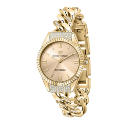 Chiara Ferragni Reloj Chain Capsule 34mm Dorado con Esfera Rosa