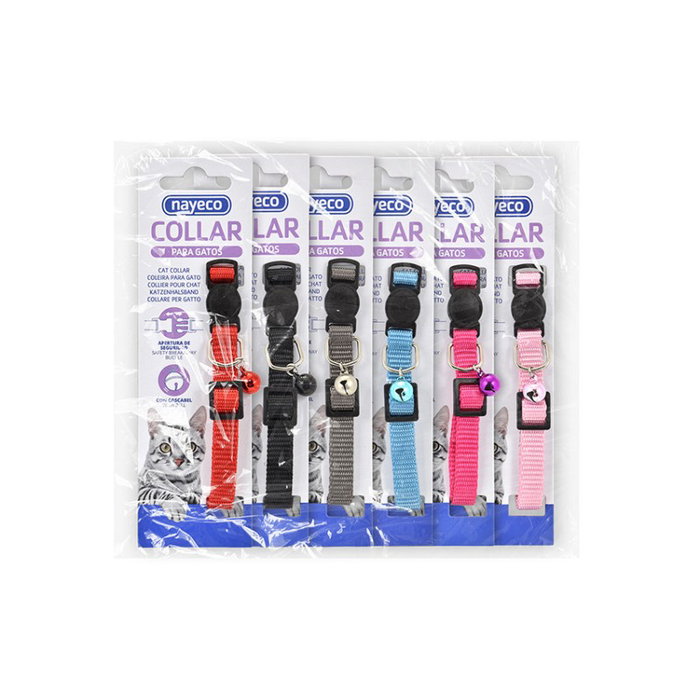 Nayeco Pack de 6 Collares Basic para Gato 10mm x 22-33cm Nayeco Pack de 6 Collares Basic para Gato 10mm x 22-33cm