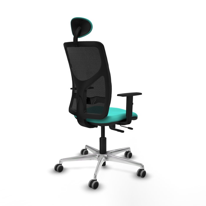 PIQUERAS Y CRESPO Silla de oficina Motilla con mecanismo Sincro/Traslack, Turquesa y Negro