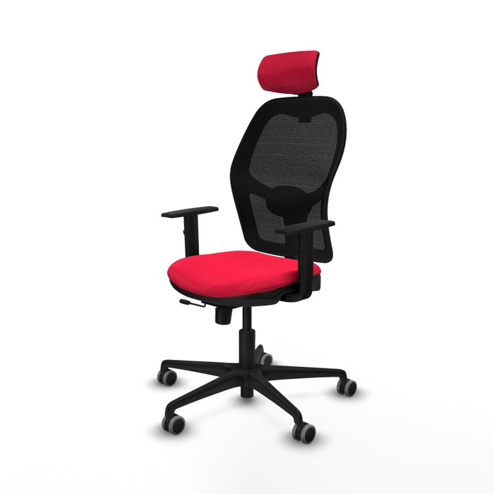 PIQUERAS Y CRESPO Silla de oficina Jorquera con mecanismo Sincro/Traslack, Rojo/Negro