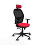 PIQUERAS Y CRESPO Silla de oficina Jorquera con mecanismo Sincro/Traslack, Rojo/Negro