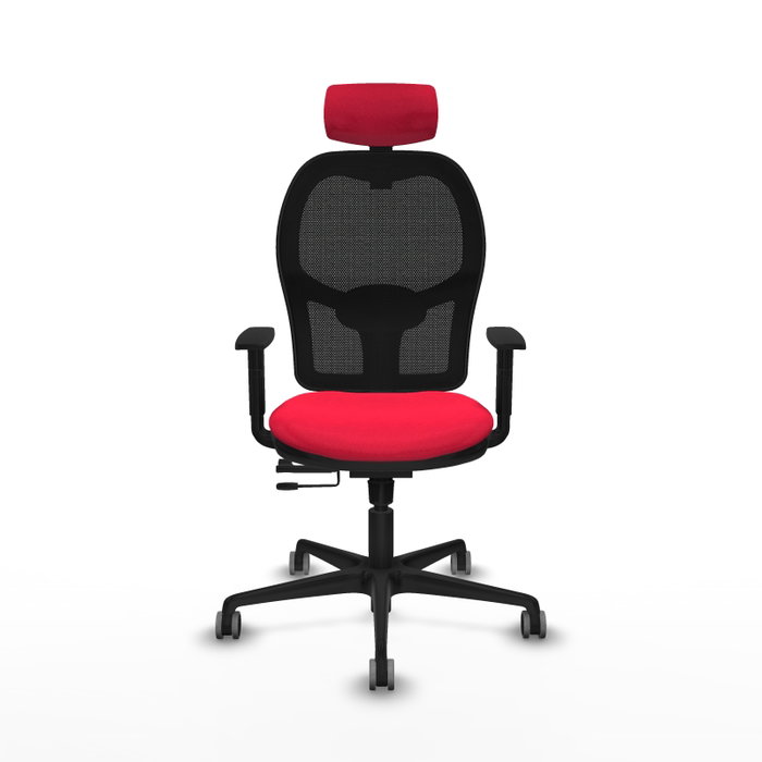 PIQUERAS Y CRESPO Silla de oficina Jorquera con mecanismo Sincro/Traslack, Rojo/Negro