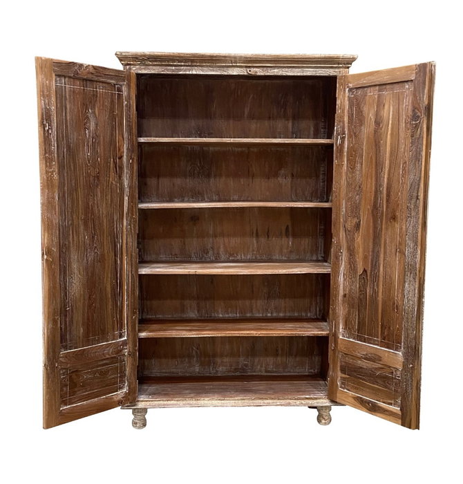 DKD Home Decor Cabinets nat 2c24 Armario Teca Natural 187 x 106 x 45 cm (2 Unidades)