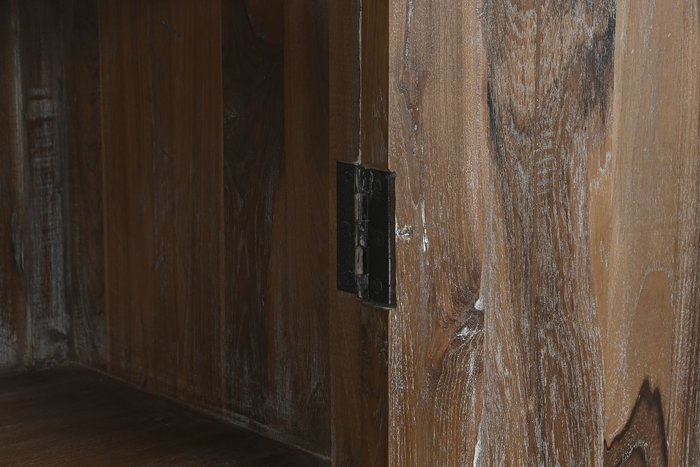 DKD Home Decor Cabinets nat 2c24 Armario Teca Natural 187 x 106 x 45 cm (2 Unidades)