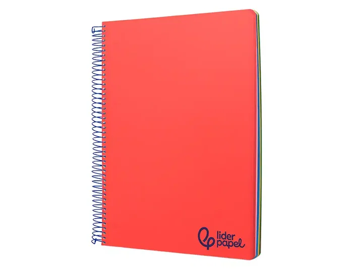 Liderpapel Micro Wonder Cuaderno Espiral A4, Tapa Plástico, 120 Hojas, 90gr, Impresión Horizontal, 5 Bandas, 4 Taladros, Colores