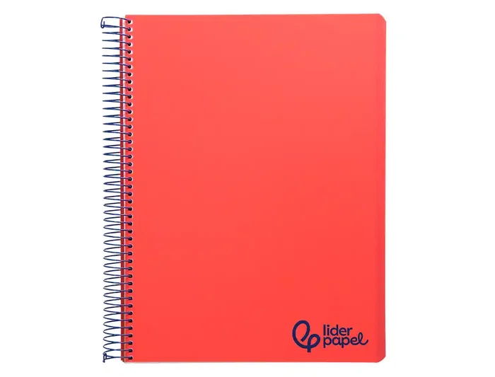 Liderpapel Micro Wonder Cuaderno Espiral A4, Tapa Plástico, 120 Hojas, 90gr, Impresión Horizontal, 5 Bandas, 4 Taladros, Colores