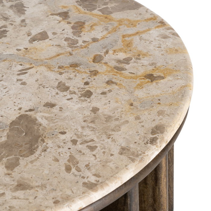 Mesa Centro Madera-Mármol Salón 90 X 90 X 42 cm