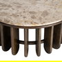 Mesa Centro Madera-Mármol Salón 90 X 90 X 42 cm