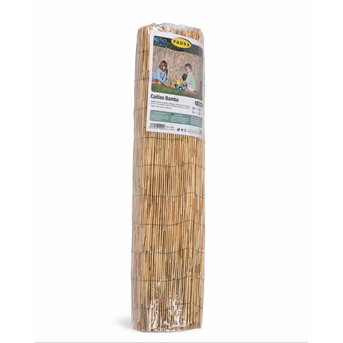 Faura Cañizo de Bambú Natural Marrón para Ocultación/Sombreo, Tejido con Alambre, Diámetro 2-4 mm, Medidas 1 x 5 m