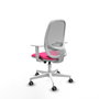 PIQUERAS Y CRESPO Silla de oficina Cilanco Rosa y Gris con mecanismo Sincro/Traslack