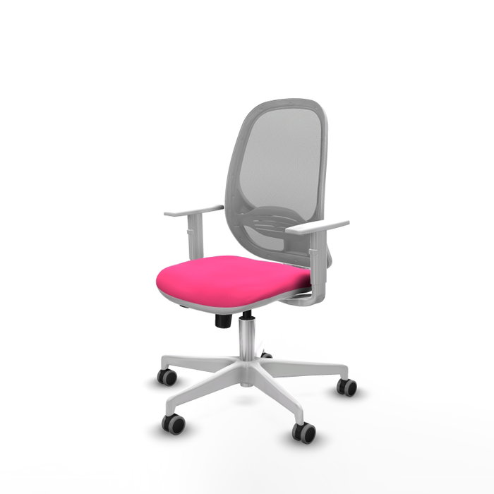 PIQUERAS Y CRESPO Silla de oficina Cilanco Rosa y Gris con mecanismo Sincro/Traslack PIQUERAS Y CRESPO Silla de oficina Cilanco Rosa y Gris con mecanismo Sincro/Traslack