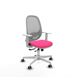PIQUERAS Y CRESPO Silla de oficina Cilanco Rosa y Gris con mecanismo Sincro/Traslack