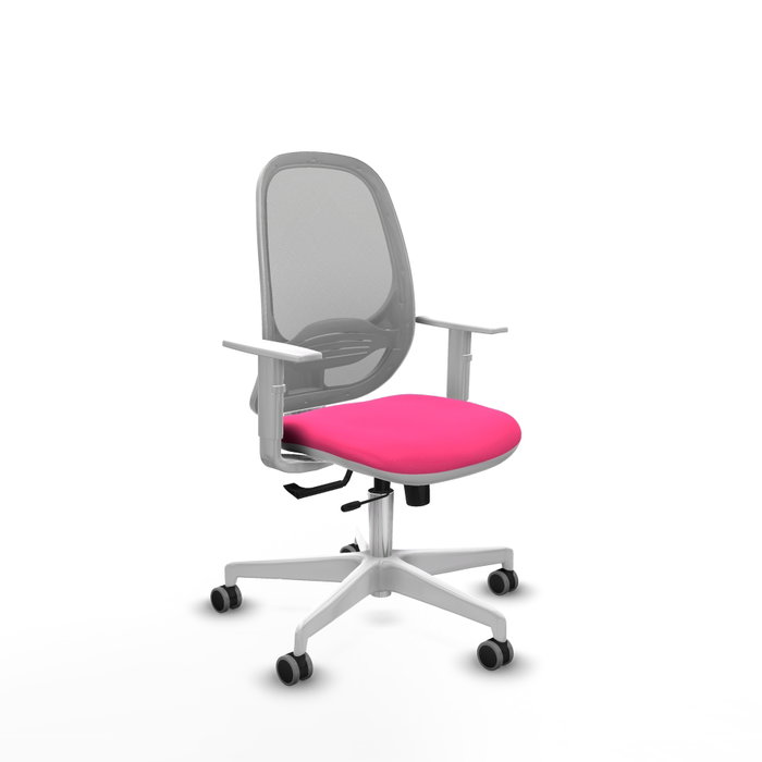 PIQUERAS Y CRESPO Silla de oficina Cilanco Rosa y Gris con mecanismo Sincro/Traslack PIQUERAS Y CRESPO Silla de oficina Cilanco Rosa y Gris con mecanismo Sincro/Traslack