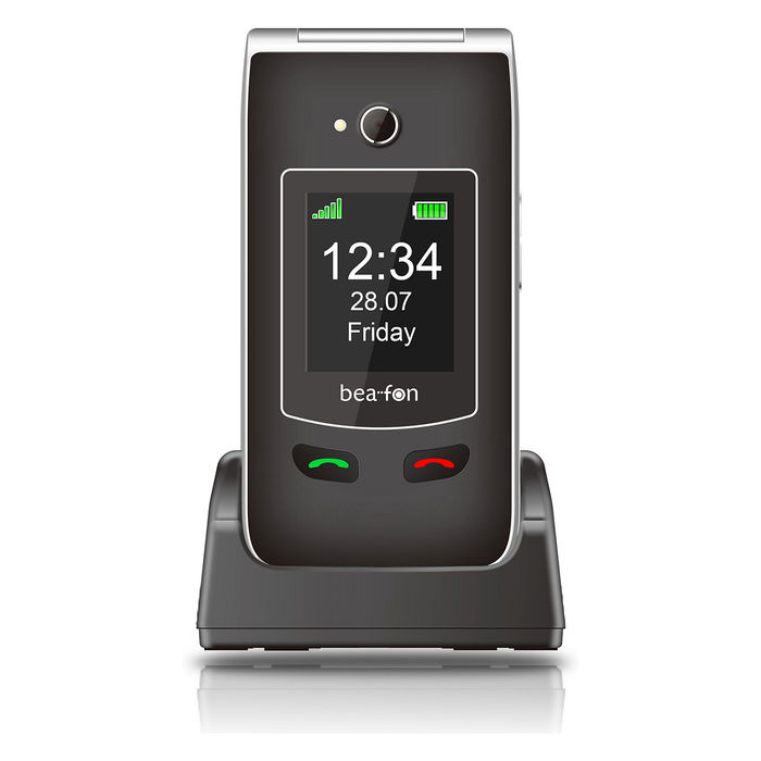 Beafon SL645plus Negro y Plata - Telefono Movil con Tapa, IP54 Resistente, Bateria 1550 mAh, Radio FM, Pantalla 2.8", Camara 3 MP, 2G, Dual SIM