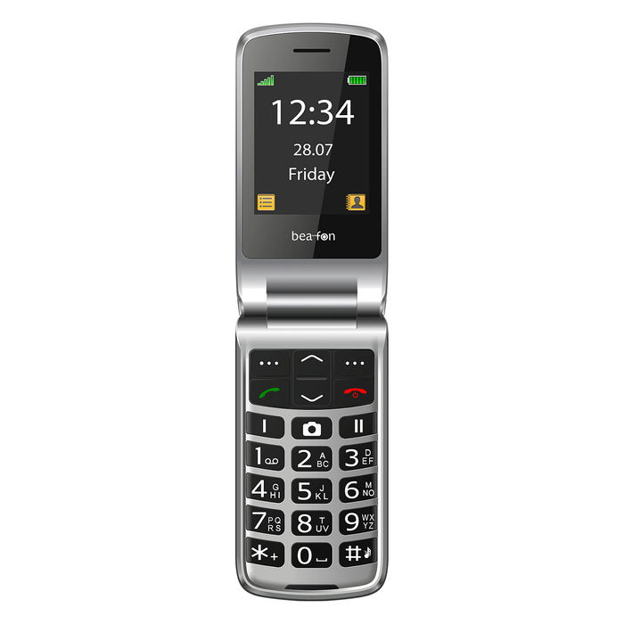 Beafon SL645plus Negro y Plata - Telefono Movil con Tapa, IP54 Resistente, Bateria 1550 mAh, Radio FM, Pantalla 2.8", Camara 3 MP, 2G, Dual SIM