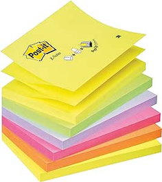 Post-It R330-NR Pack 12 Blocs Notes Adhesivas 100 Hojas 76x76mm Colores Surtidos Fluor