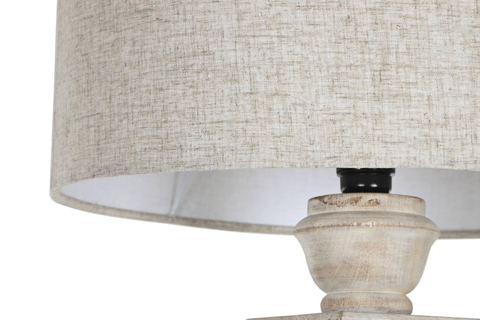 DKD Home Decor Lámpara Pie Tradicional Blanco 42 x 200 x 42 cm Mango Metal