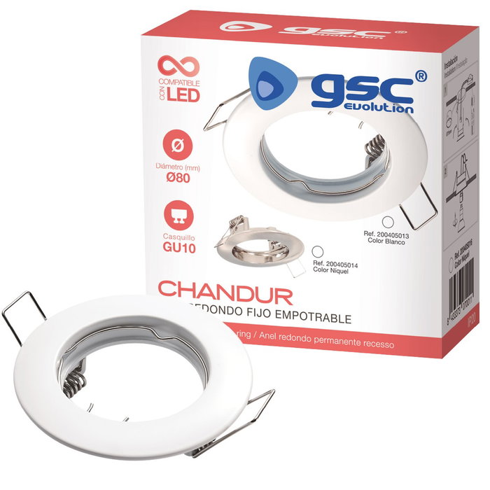 GSC Evolution Aro fijo redondo empotrable Chandur Blanco
