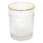 Home Deco Factory Vaso Mirage 250 Ml Vidrio Con Relieves Ribete Dorado