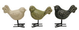 DKD Home Decor Figura de Pájaro en Porcelana y Metal (Surtido)