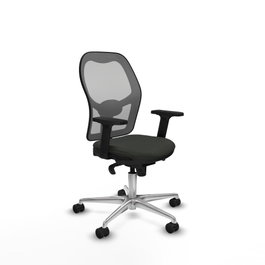 PIQUERAS Y CRESPO Silla de oficina Jorquera con mecanismo Sincro, tela negra y malla gris