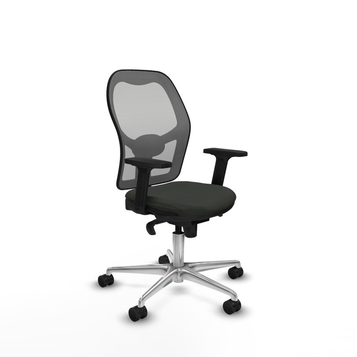 PIQUERAS Y CRESPO Silla de oficina Jorquera con mecanismo Sincro, tela negra y malla gris PIQUERAS Y CRESPO Silla de oficina Jorquera con mecanismo Sincro, tela negra y malla gris