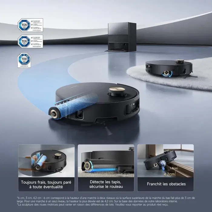 Dreame Robot aspirador y fregona Aqua 10 Ultra Roller Complete, Limpieza automática con rodillos, 30.000 Pa, Detección de obstáculos DRE6978515254666