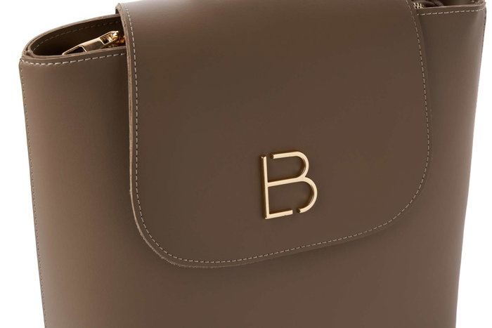 Lucky Bees Veronica - Dark Mink Mochila de Visón Oscuro de Cuero de Polivinilo para Mujer