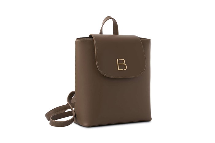 Lucky Bees Veronica - Dark Mink Mochila de Visón Oscuro de Cuero de Polivinilo para Mujer