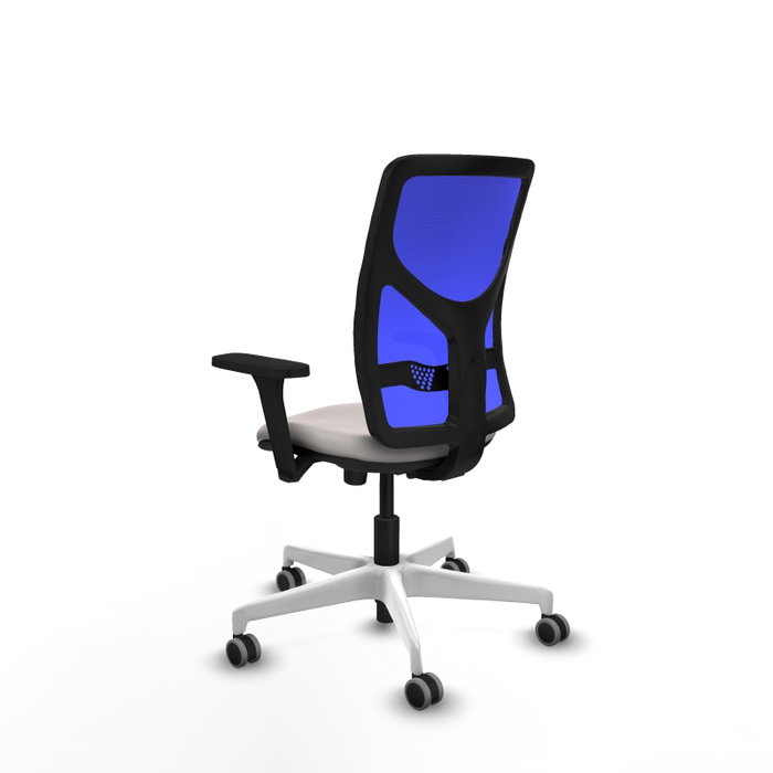 PIQUERAS Y CRESPO Silla de oficina Motilla con mecanismo Sincro, Blanco y Azul