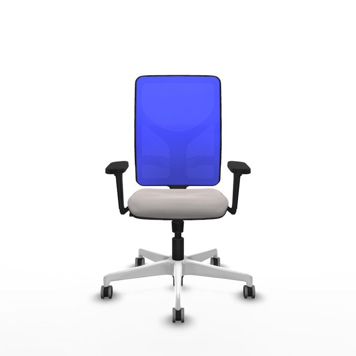 PIQUERAS Y CRESPO Silla de oficina Motilla con mecanismo Sincro, Blanco y Azul