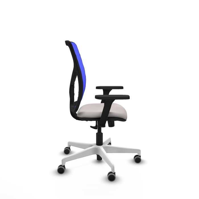 PIQUERAS Y CRESPO Silla de oficina Motilla con mecanismo Sincro, Blanco y Azul