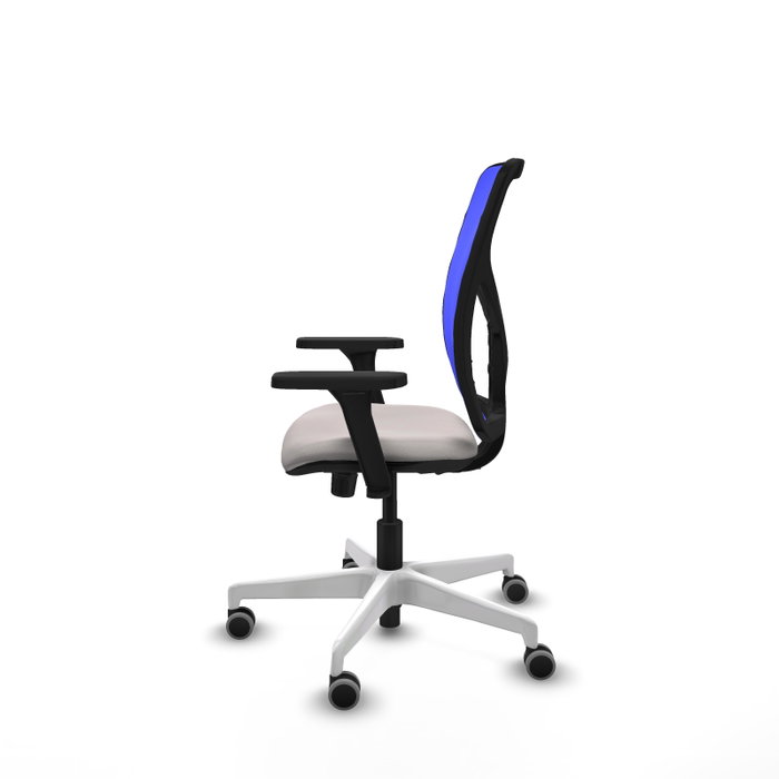 PIQUERAS Y CRESPO Silla de oficina Motilla con mecanismo Sincro, Blanco y Azul