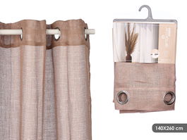Giftdecor Cortina Marron Relieve 24x5x26cm Cortina 140x260cm Poliester (Set de 6)