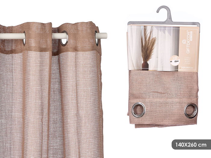 Giftdecor Cortina Marron Relieve 24x5x26cm Cortina 140x260cm Poliester (Set de 6) Giftdecor Cortina Marron Relieve 24x5x26cm Cortina 140x260cm Poliester (Set de 6)