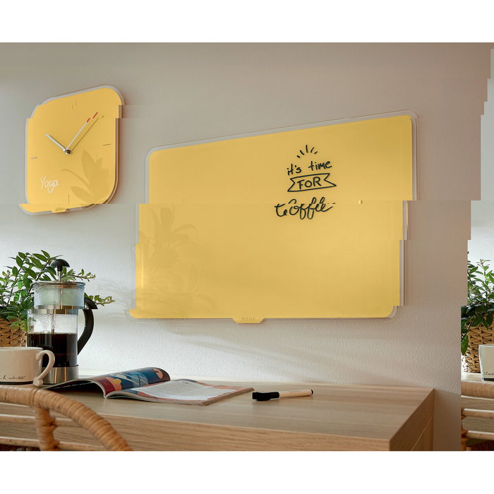 LEITZ Pizarra Cristal Magnética Cosy Amarillo 80x60 cm