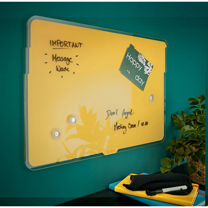 LEITZ Pizarra Cristal Magnética Cosy Amarillo 80x60 cm