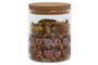 DKD Home Decor Set de 4 Botes de Borosilicato con Diseño de Fruta 700ml